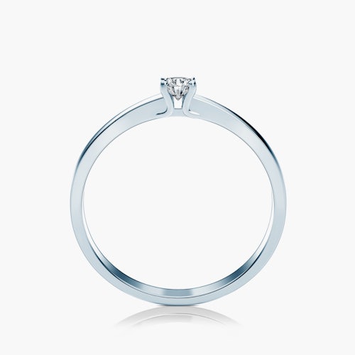 Pierścionek zaręczynowy SAVICKI: białe złoto, diament